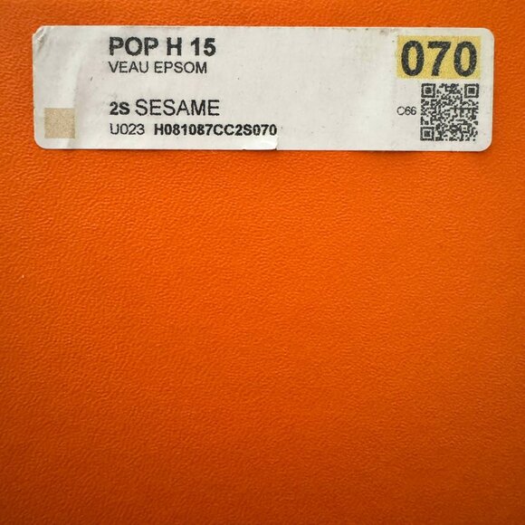 Hermès Pop H 15 Leather Belt Veau Epsom Gold-Plated Buckle 2S Sesame Unisex 70cm - Picture 16 of 16